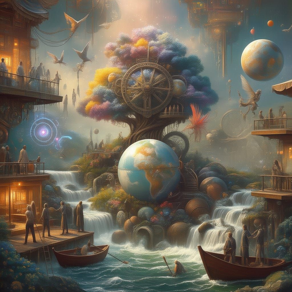 Fantastical World Daily Routines Matte Painting