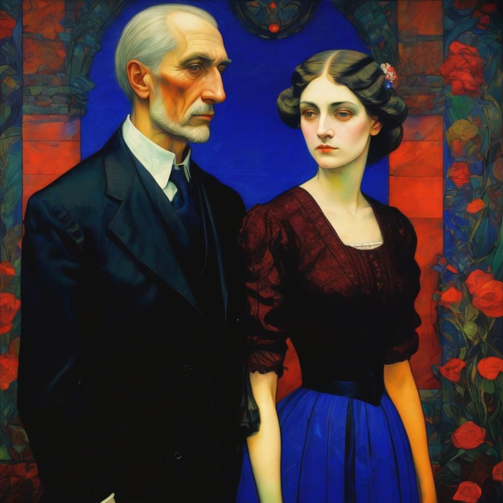 Portrait in Jugendstil Style Exploring Themes of Beauty