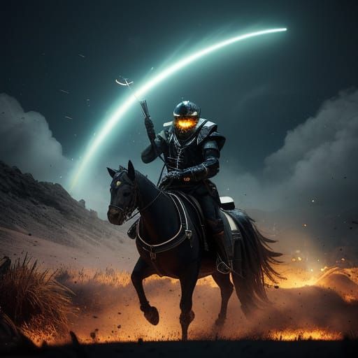 Epic Cinematic Still of a Drummer in Chaos