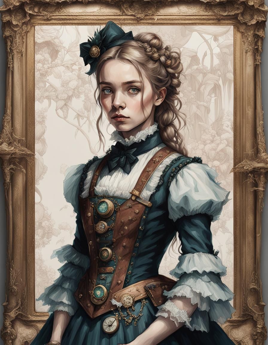 Steampunk Portrait in Victorian French Style