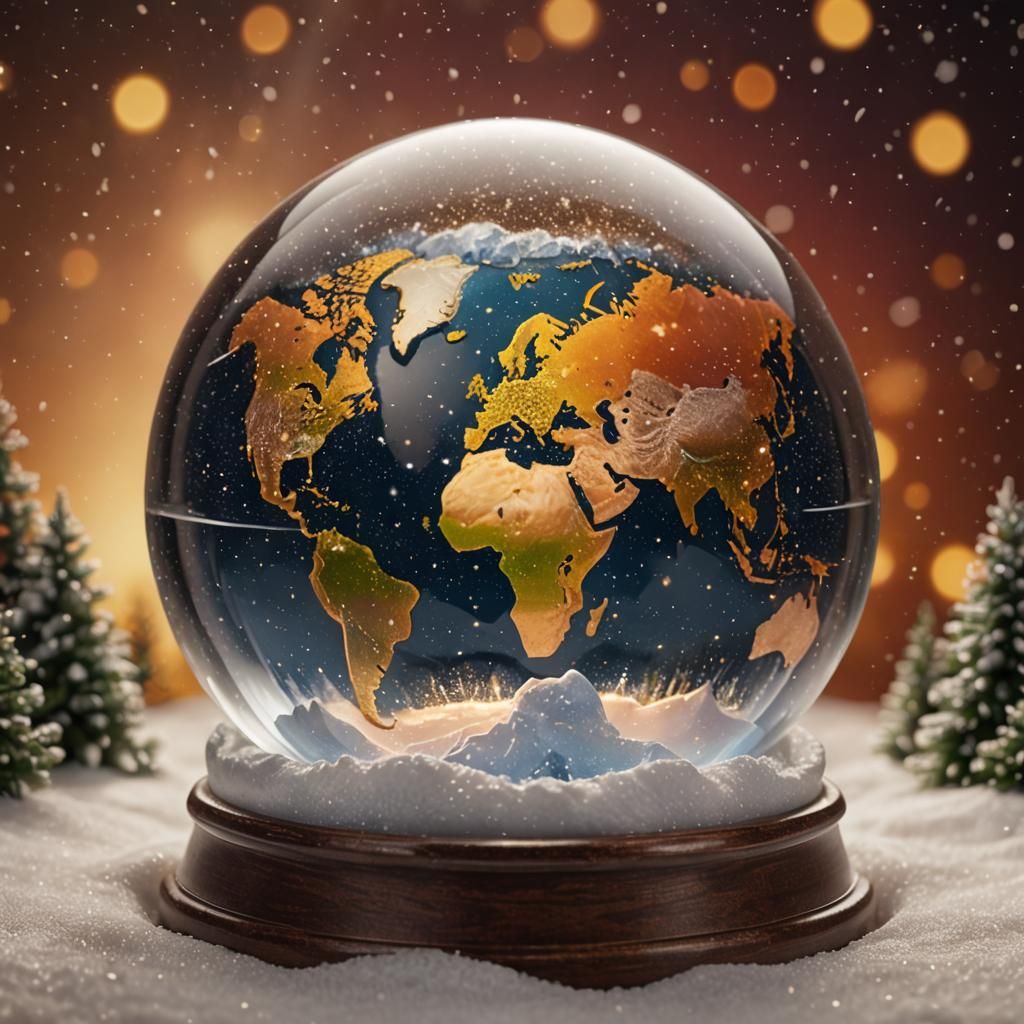 Earth Snow Globe