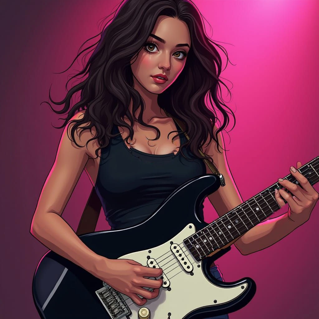 Guitar Rockstar in Vibrant Pink