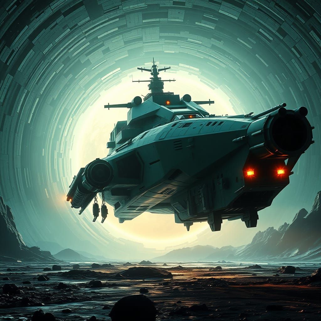 Turquoise Battlecruiser Arriving Through Wormhole: Cinematic...