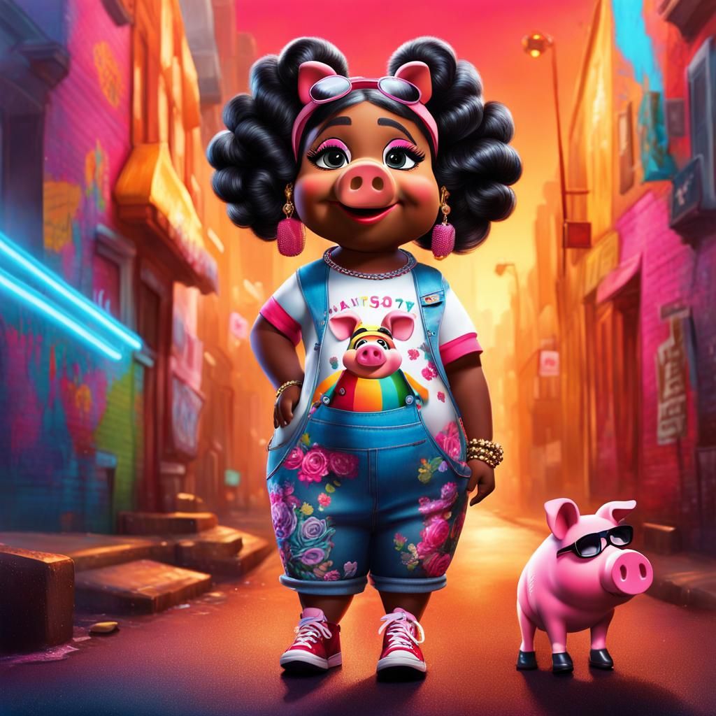 Ms. Piggy Fashionista: Graffiti Art Birthday Celebration