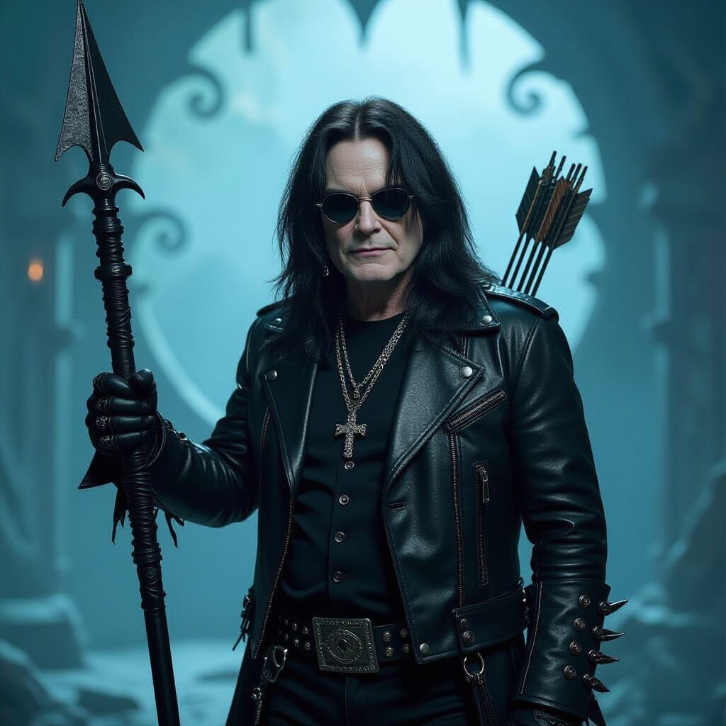 Ozzy Osbourne as Dark Archer in Giger-esque Style
