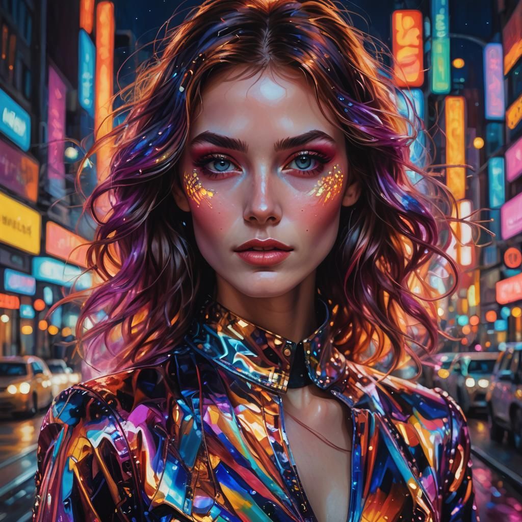 Lucinda Lafleur Portrait in Luminous Cityscape