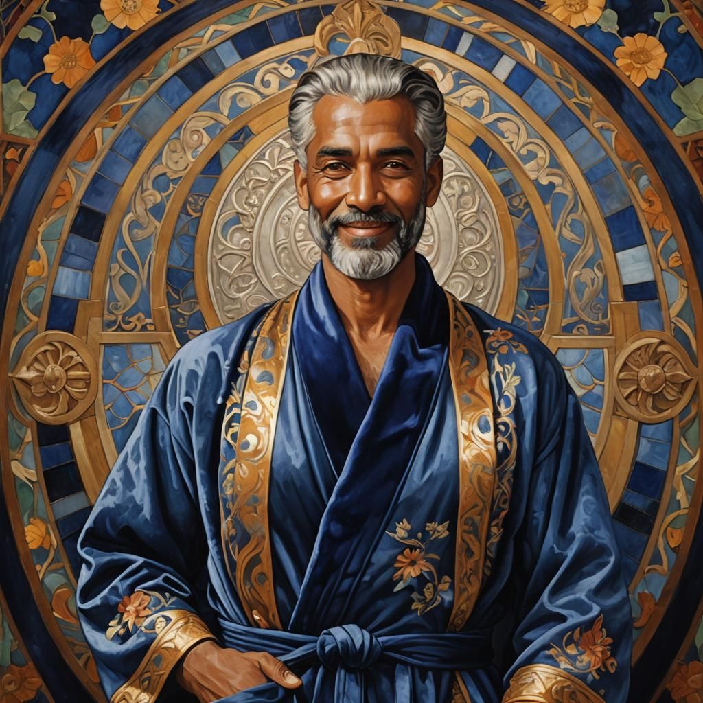 Splendid King in Art Nouveau Impressionist Style