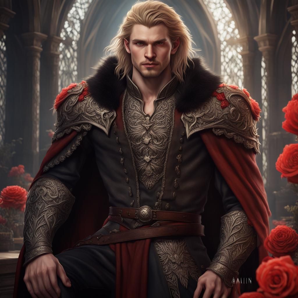 Young Werewolf King in Detailed Matte Painting