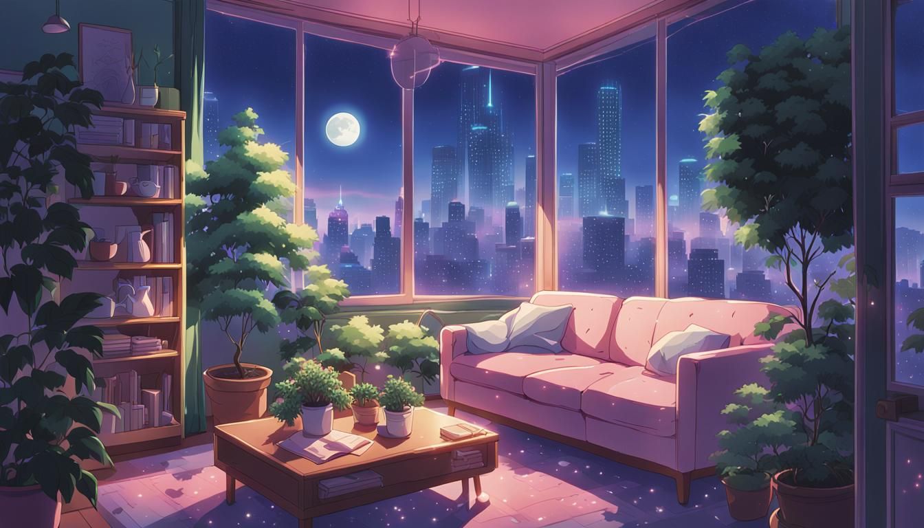 Anime Ghosts in Cityscape with Soft Pastel Colors