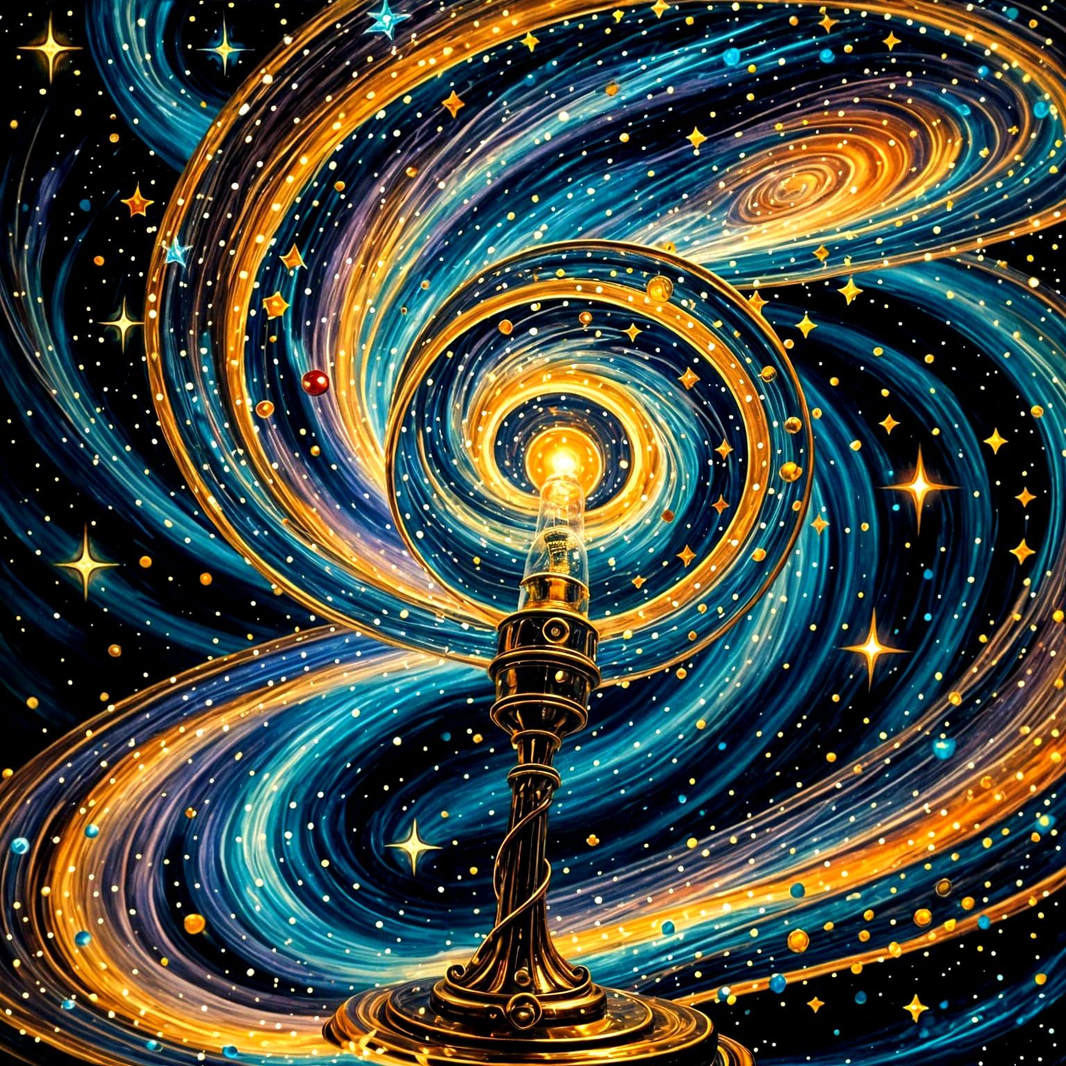 Surreal Galaxy Lamp in Salvador Dali Style