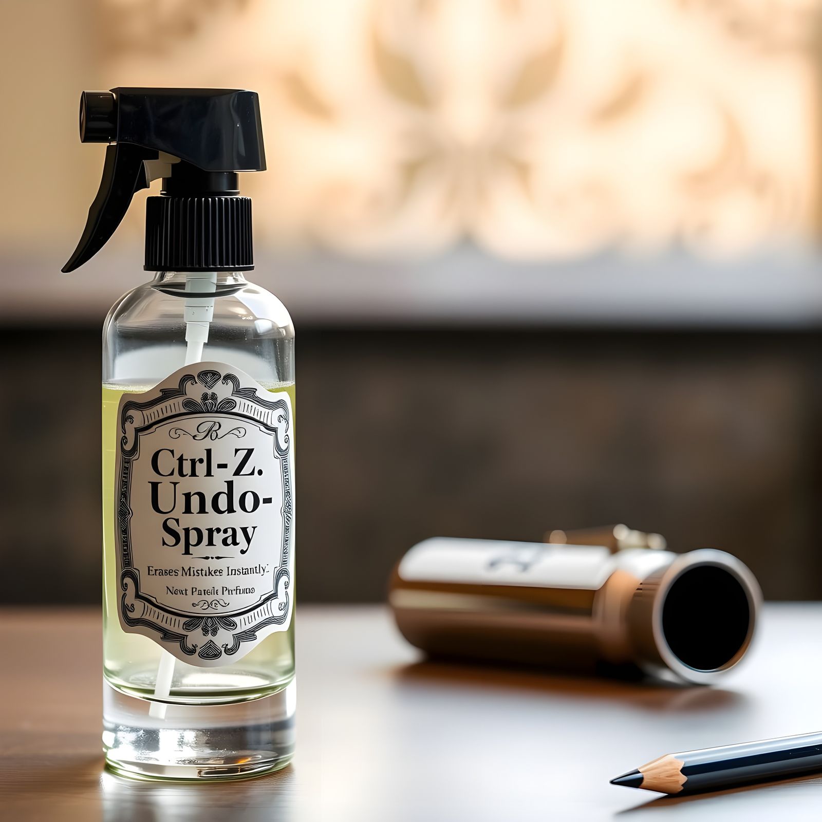 Vintage Undo-Spray Label for Instant Mistake Erasure