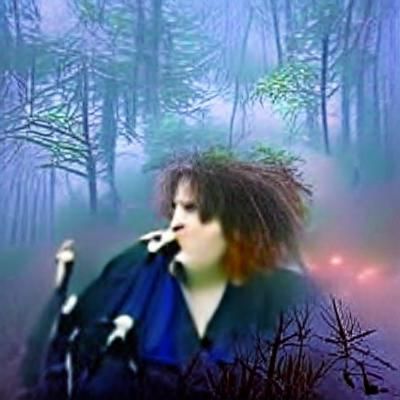 80s Pop Star in Foggy Forest