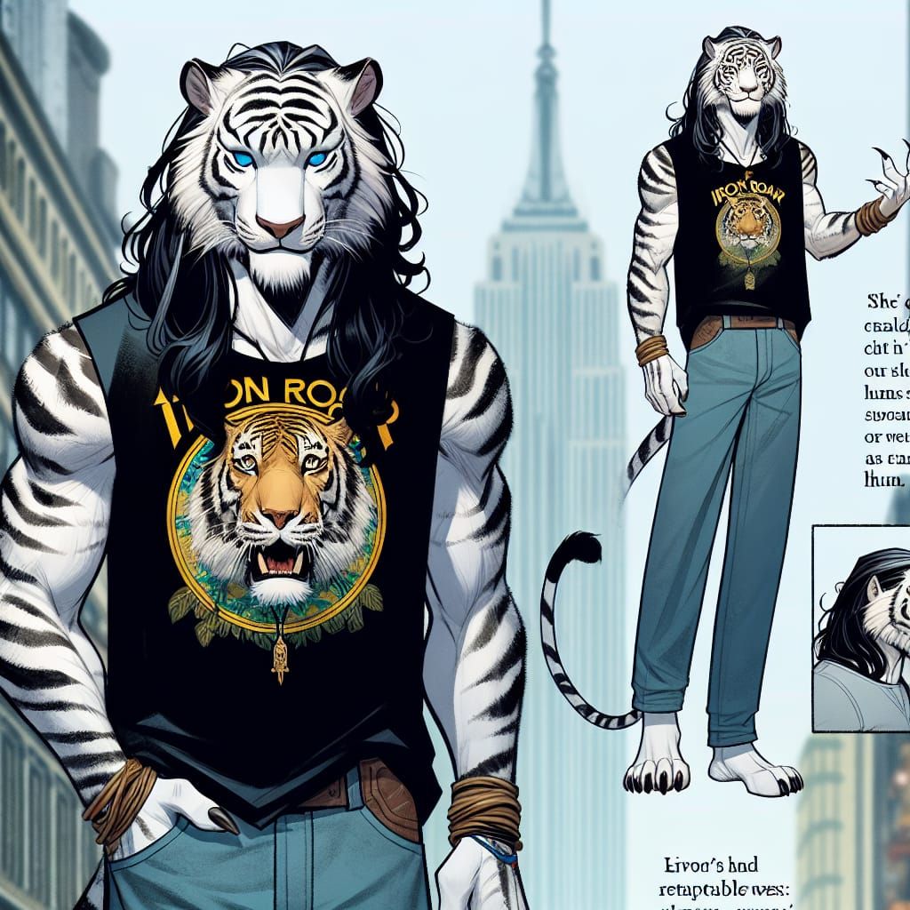 Powerful Tiger-Human Hybrid Stands Tall in Urban Landscape