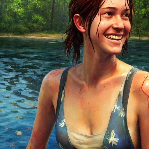 Ellie in Swimsuit: Oil Painting Portrait