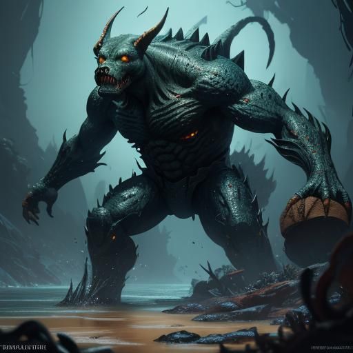 Fantastical Pitbull of Gunk: Detailed Matte Painting