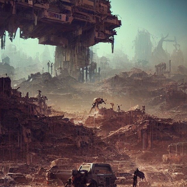 Post-Apocalyptic Desert City Rebuilt by Robots
