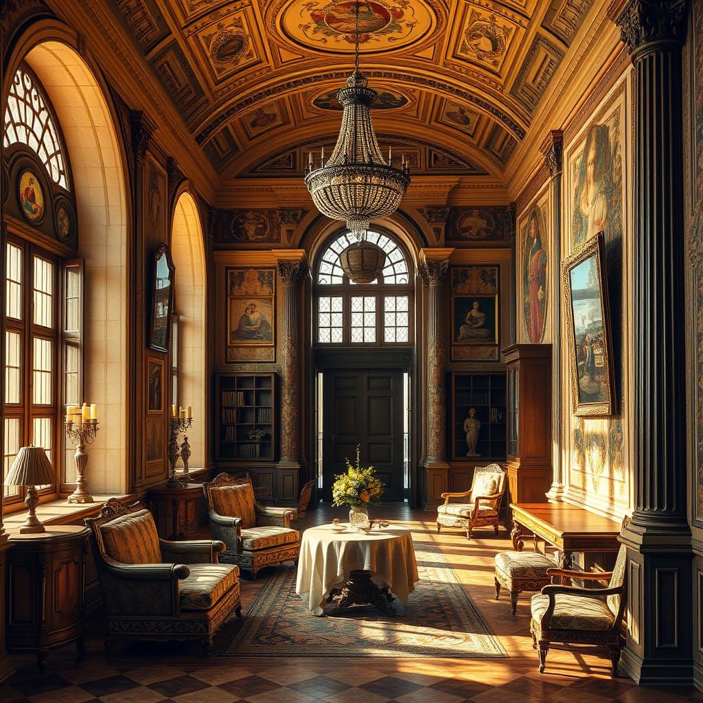 Elegant Renaissance Masterpiece in Golden Light