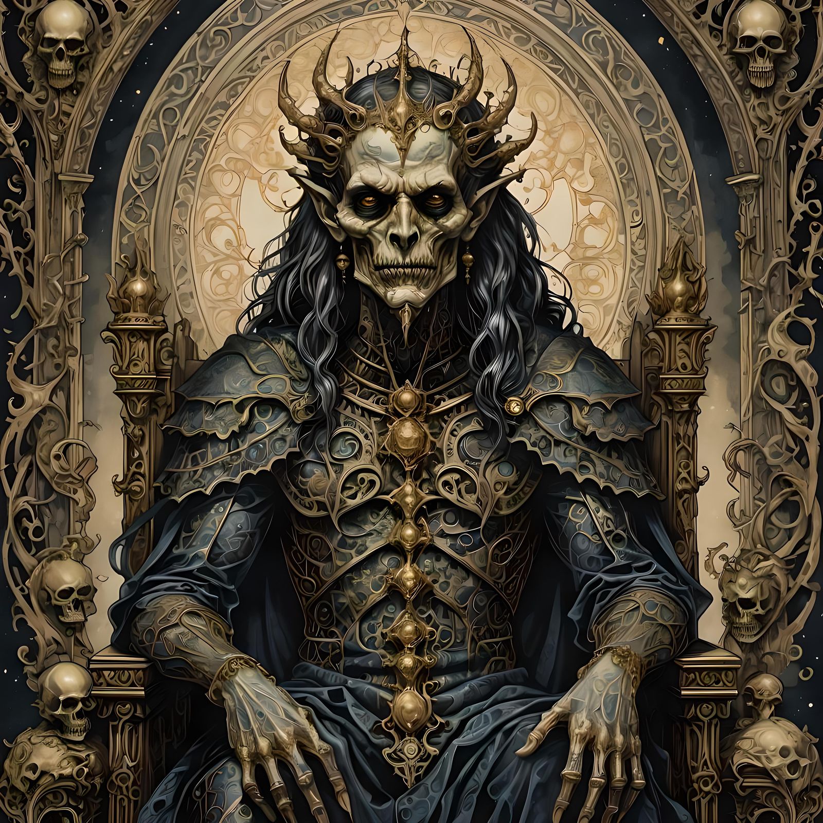 Gnostic Demiurge Symbol on Ornate Tarot Card