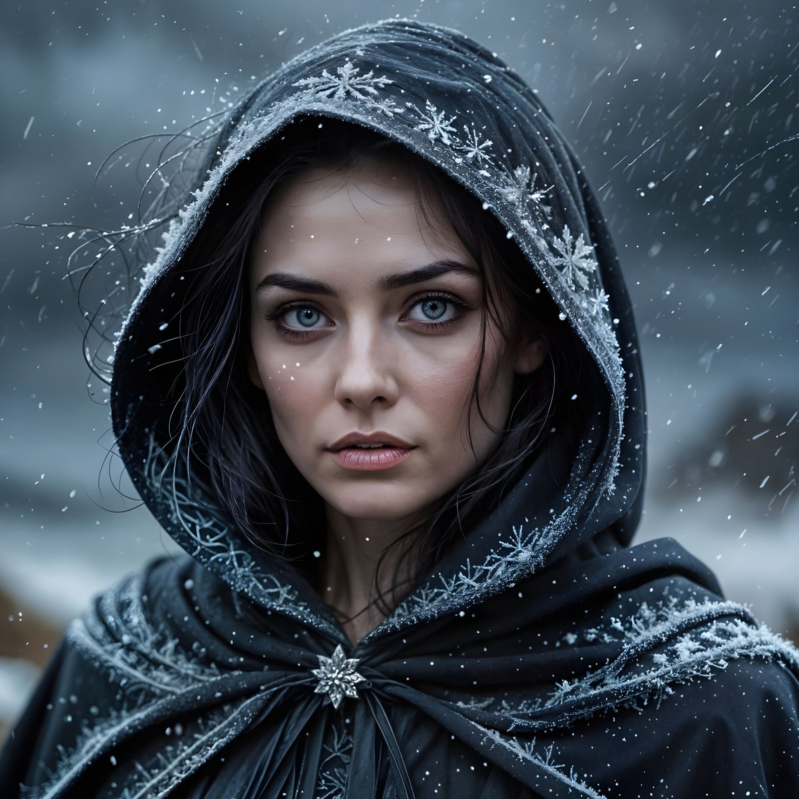 Dark Fantasy Landscape with Stormy Weather