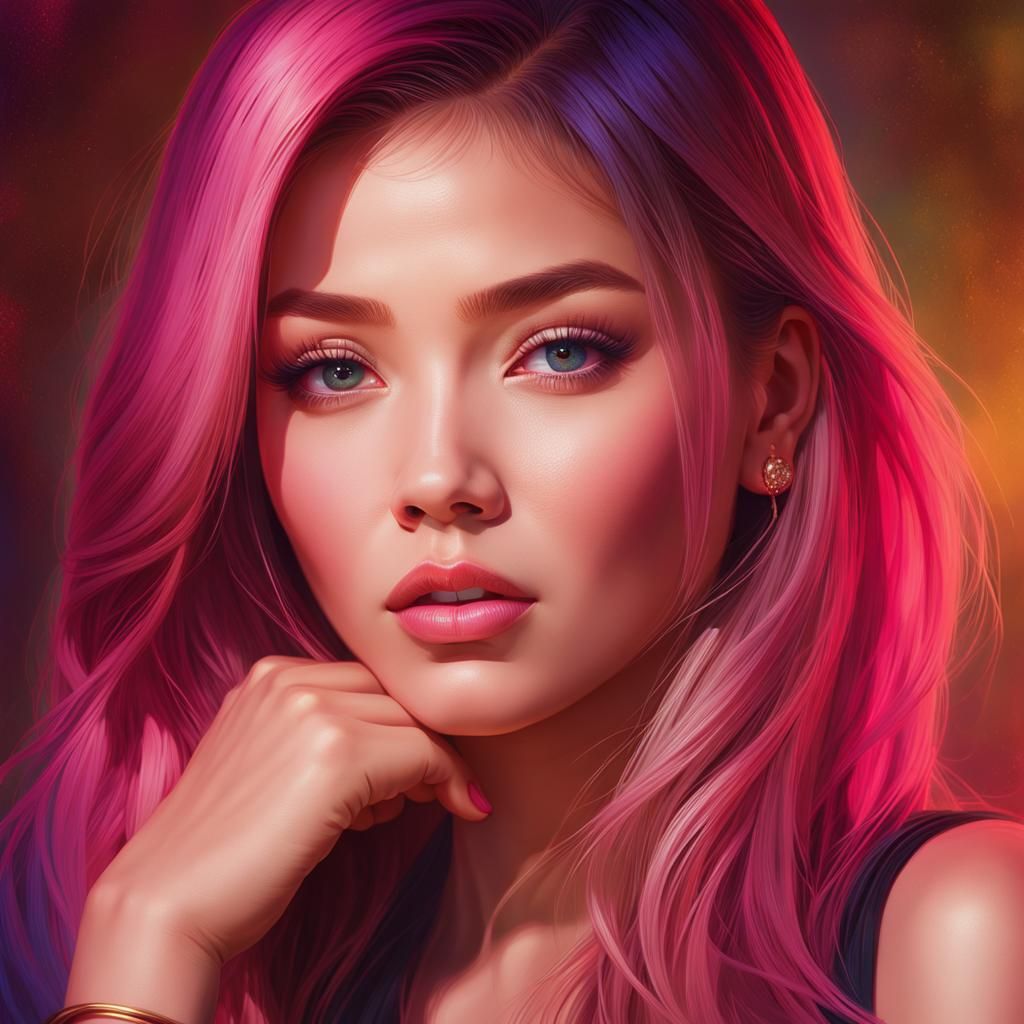Dreamy Portrait of Jennie, Vibrant Oil Painting