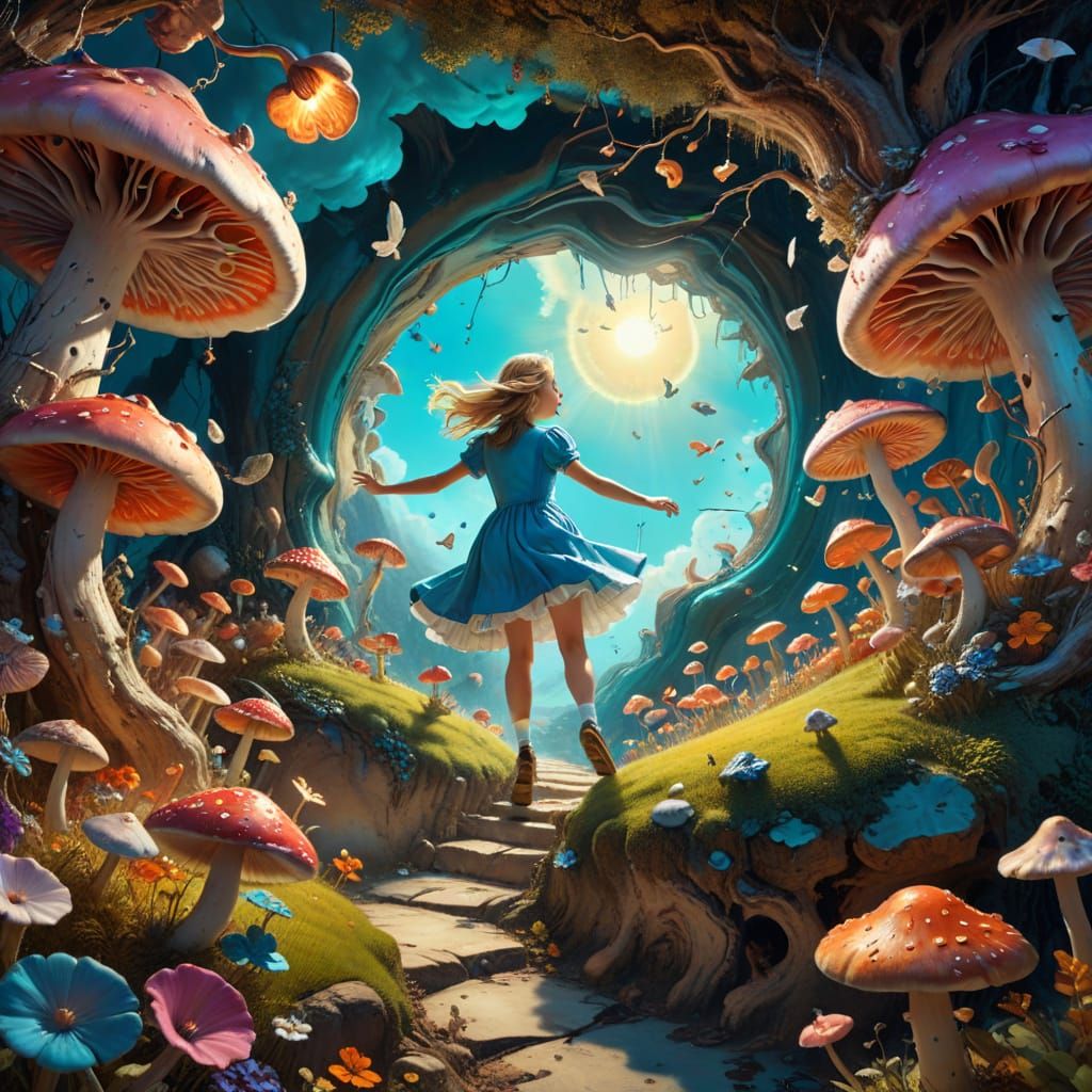 Alice in Wonderland: Surreal Digital Art Masterpiece