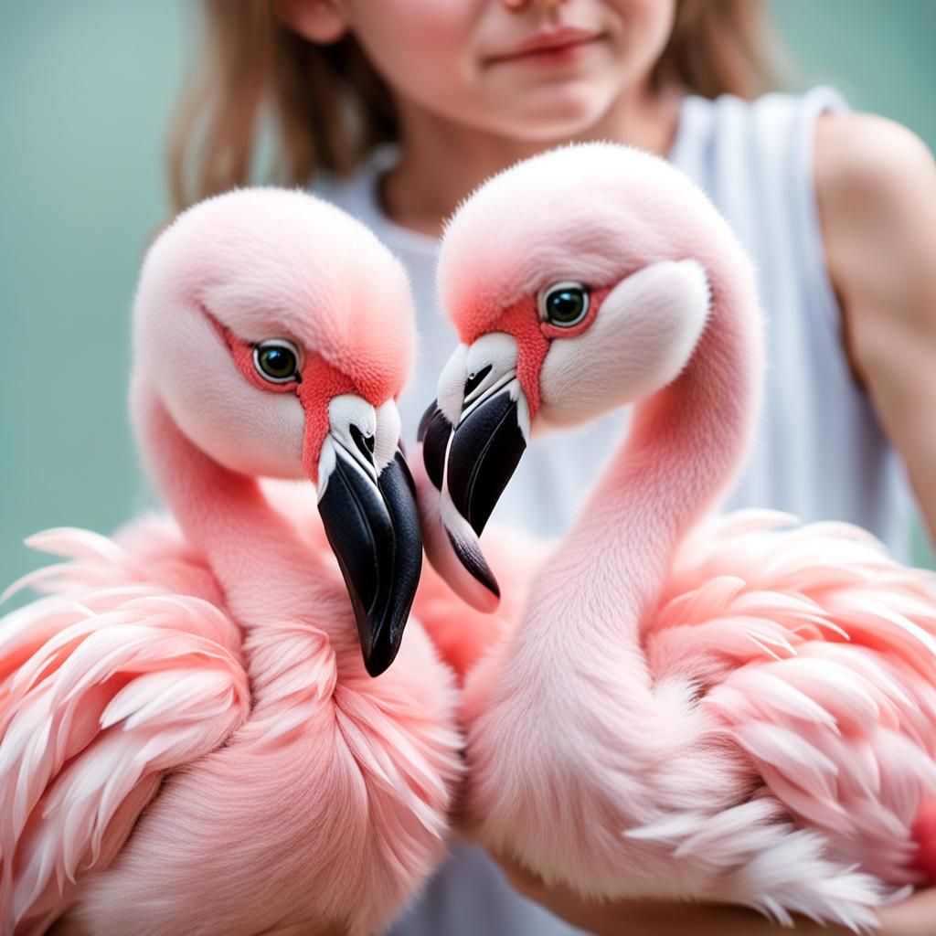 Macro Photograph of Flamingo Plush Toy