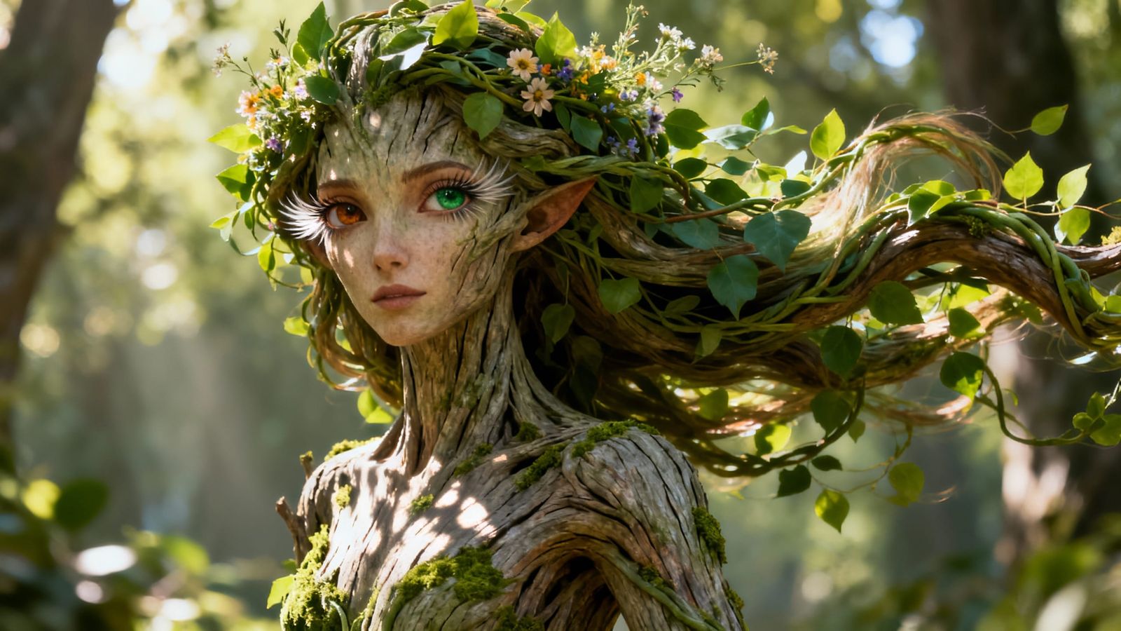 Beautiful Dryad, Photorealistic