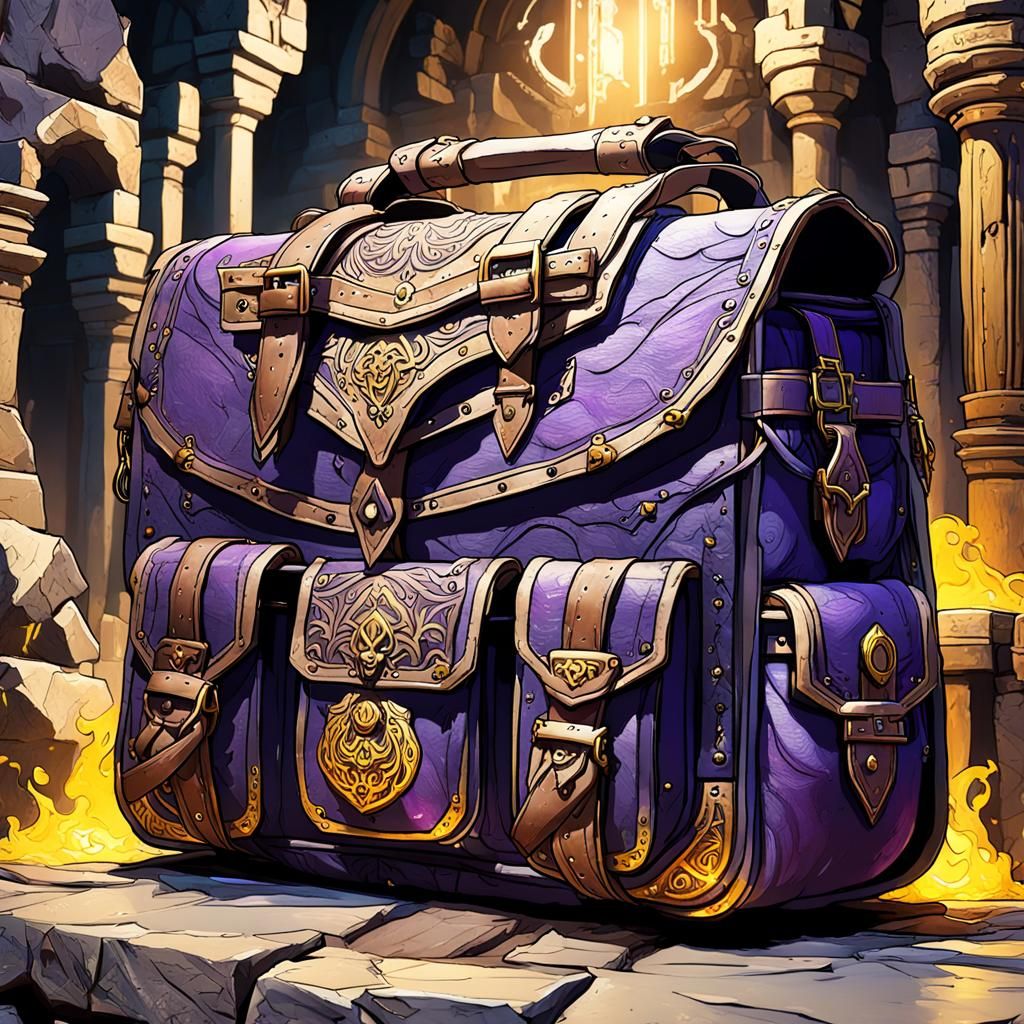 Dungeon Explorer's Bag in Dark Fantasy Style