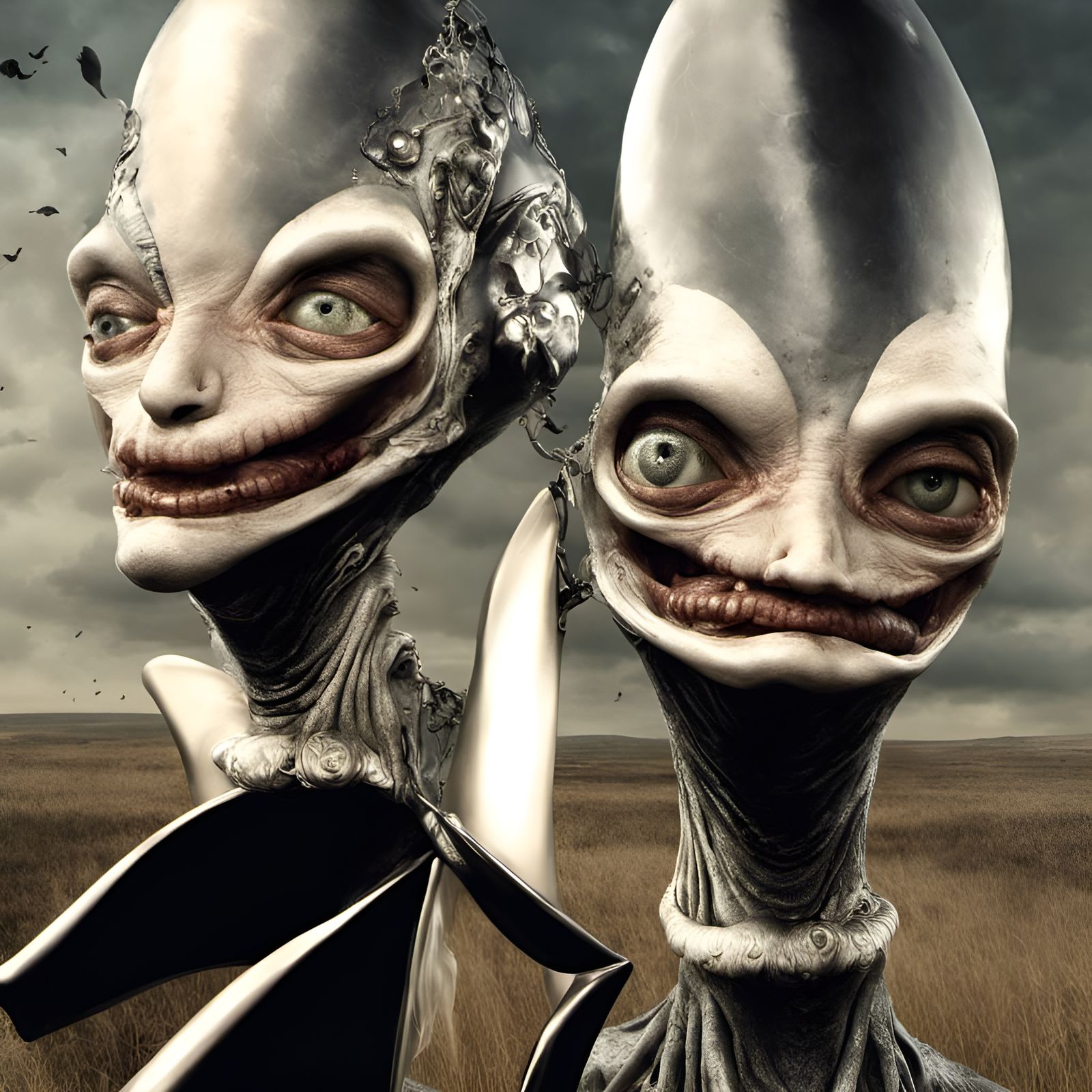 Bizarre Alien Feast: Hyperrealistic Digital Art