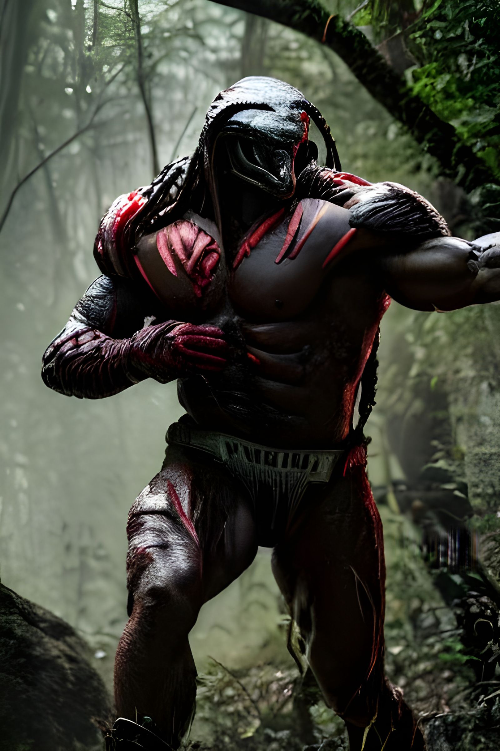 Hyperrealistic Predator Character in Vivid Detail