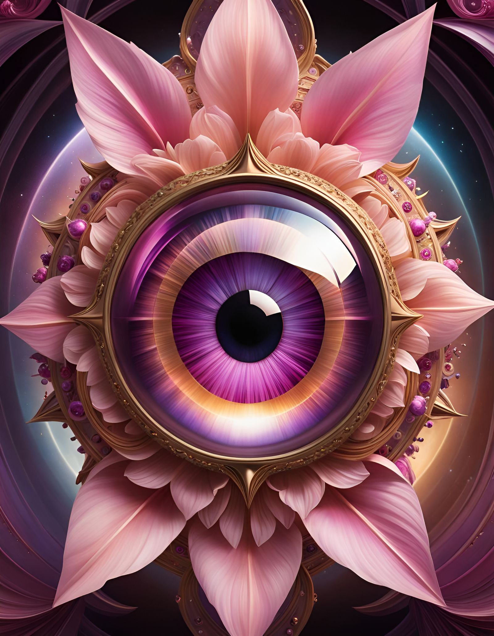 Magical Floral Portal to Another World as Op Art