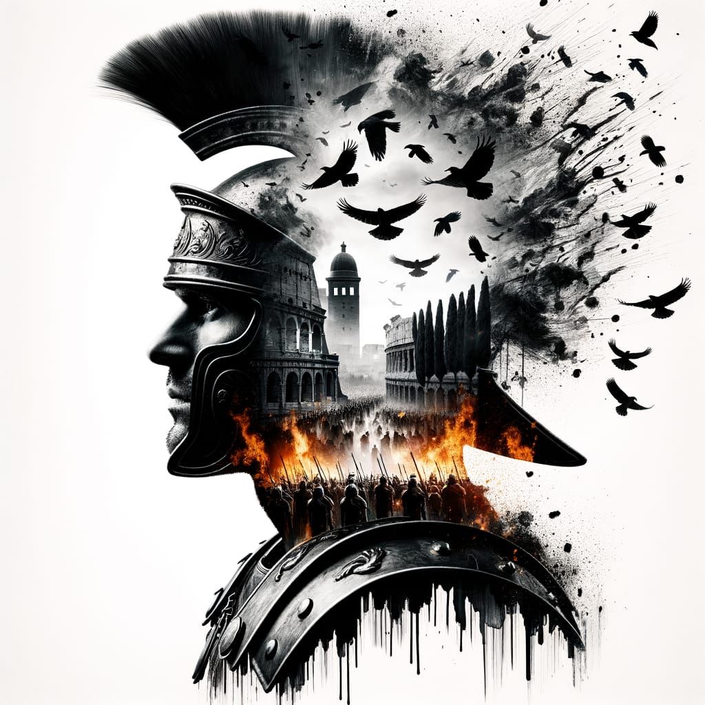 Roman Centurion in Ruins of Carthage