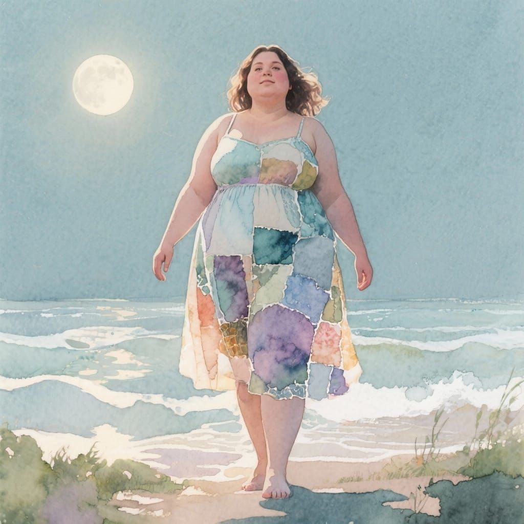 Watercolor Portrait of a Confident Woman