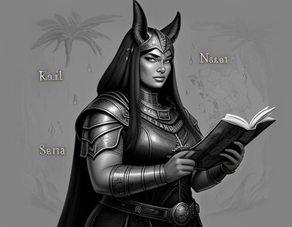 Anubis Artificer in Rain Forest, Chiaroscuro Illustration