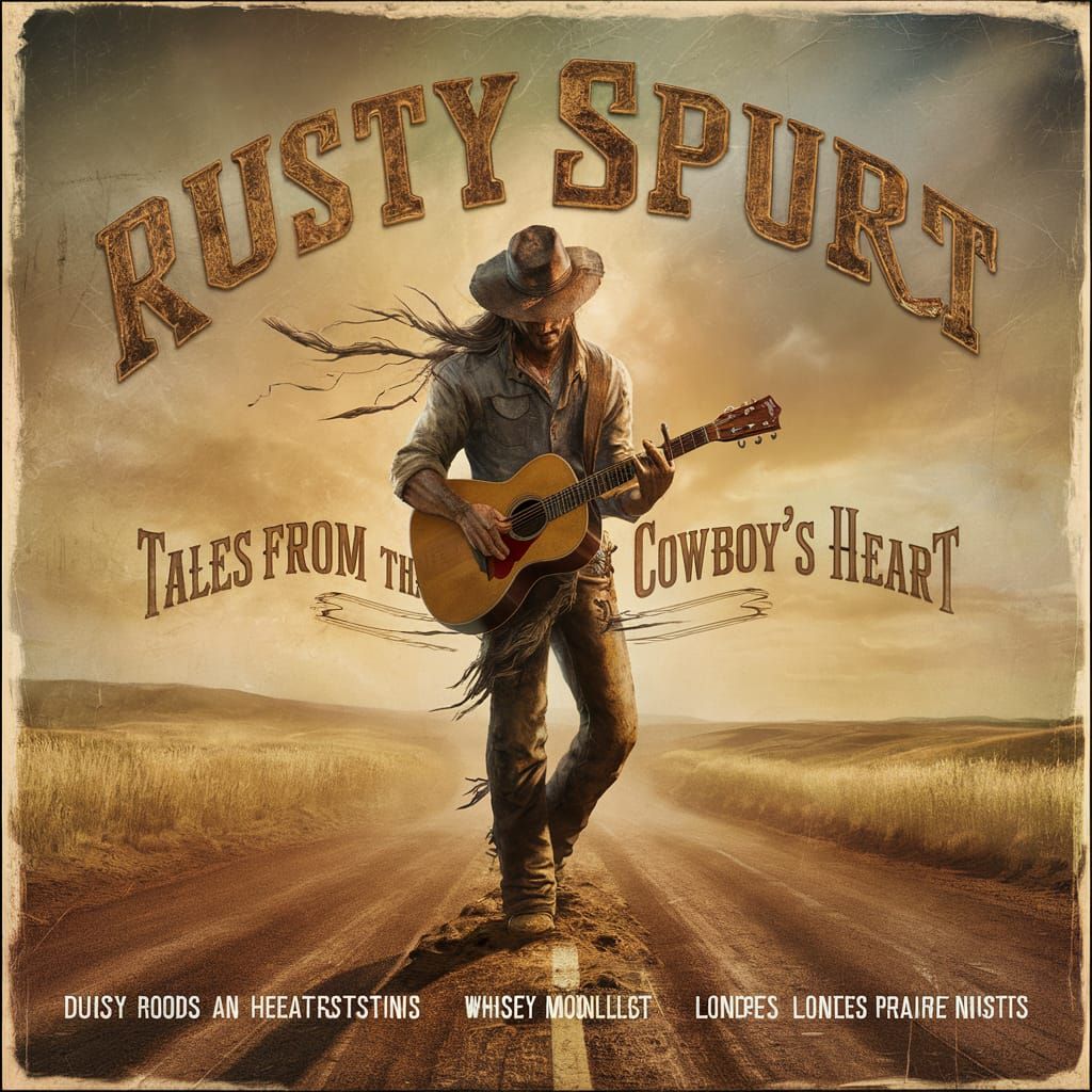 Rustic Cowboy Album Cover on Sun-Scorched Prairie