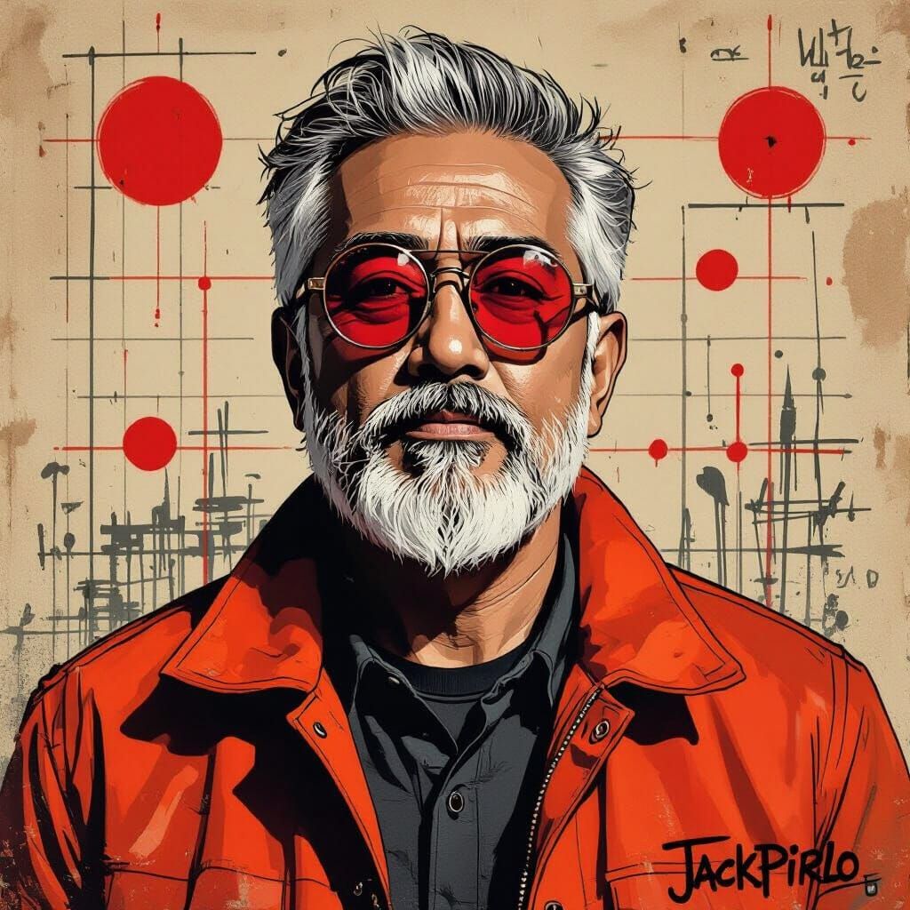 Expressive Portrait in Street Art Style