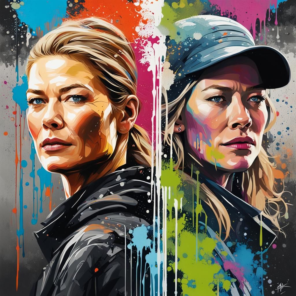 Connie Nielsen and Rosamund Pike in Graffiti Art