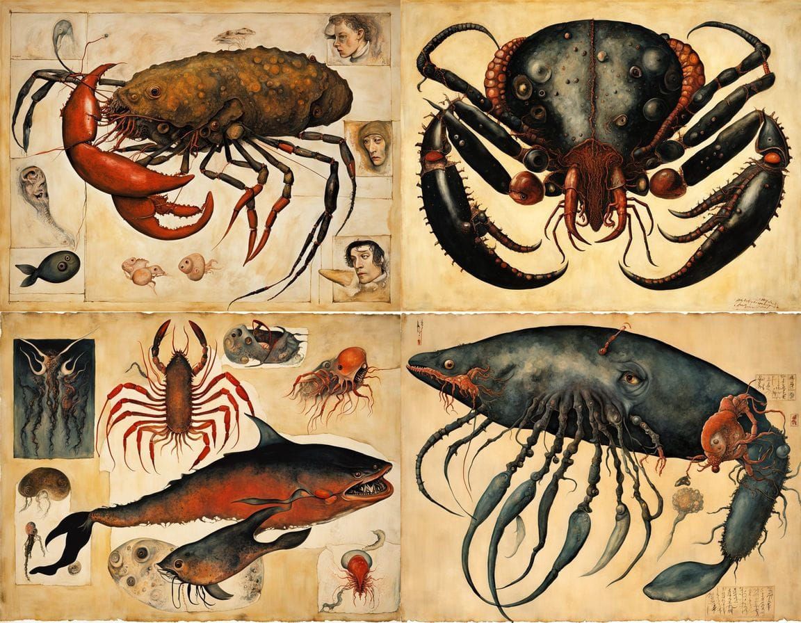 Surreal Japanese Ape Hybrid in Vivisectional Terror