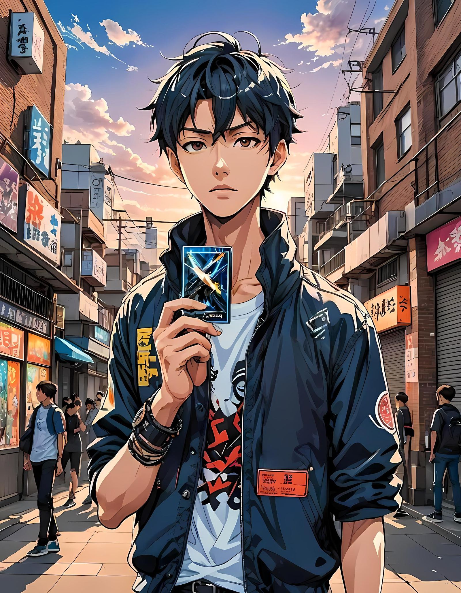 Anime Young Man in Luxury Jacket