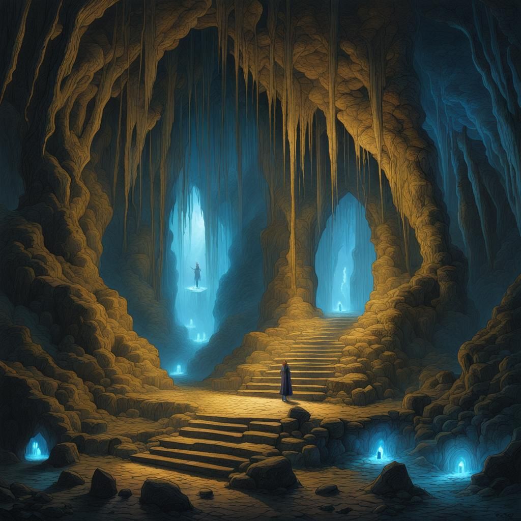 Living Crystal Cavern Maze in Horror Style