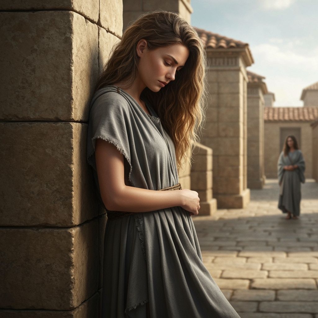 Penia, Greek Goddess of Poverty in Classical Town