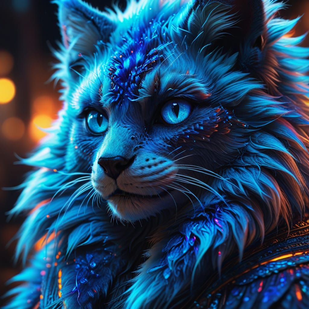 Anthropomorphic Character in Vibrant Digital Art