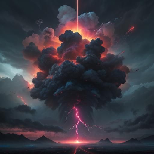 Atomic Heart Lightning Cloud: Detailed Matte Painting