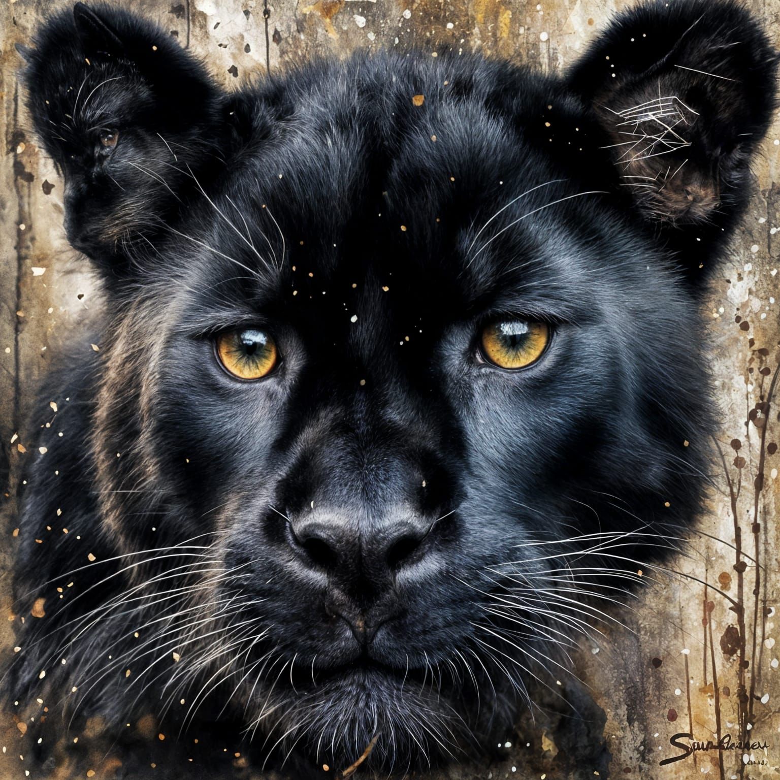 Black Panther Leaping From Water