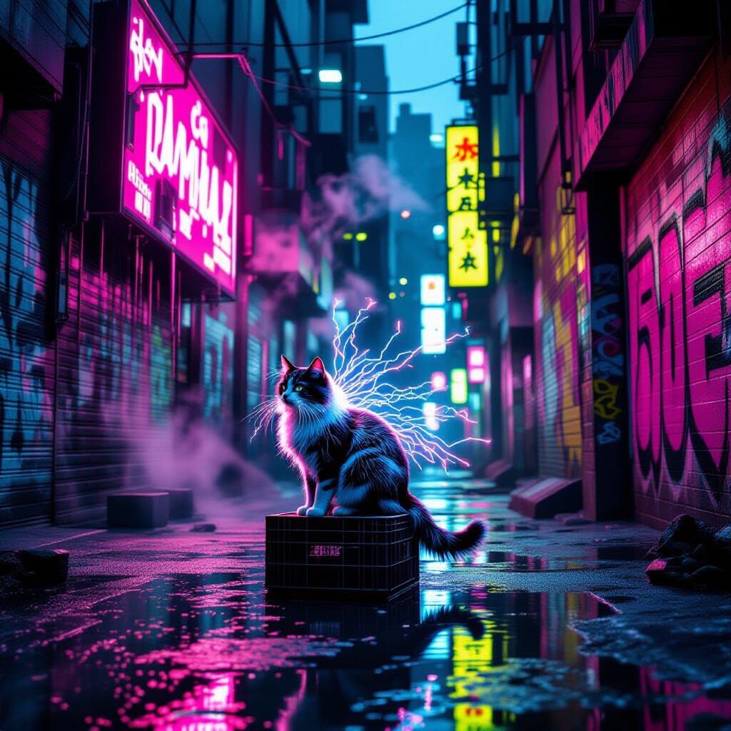 Hydro-Electric Alley Cat with Lightning Arcs