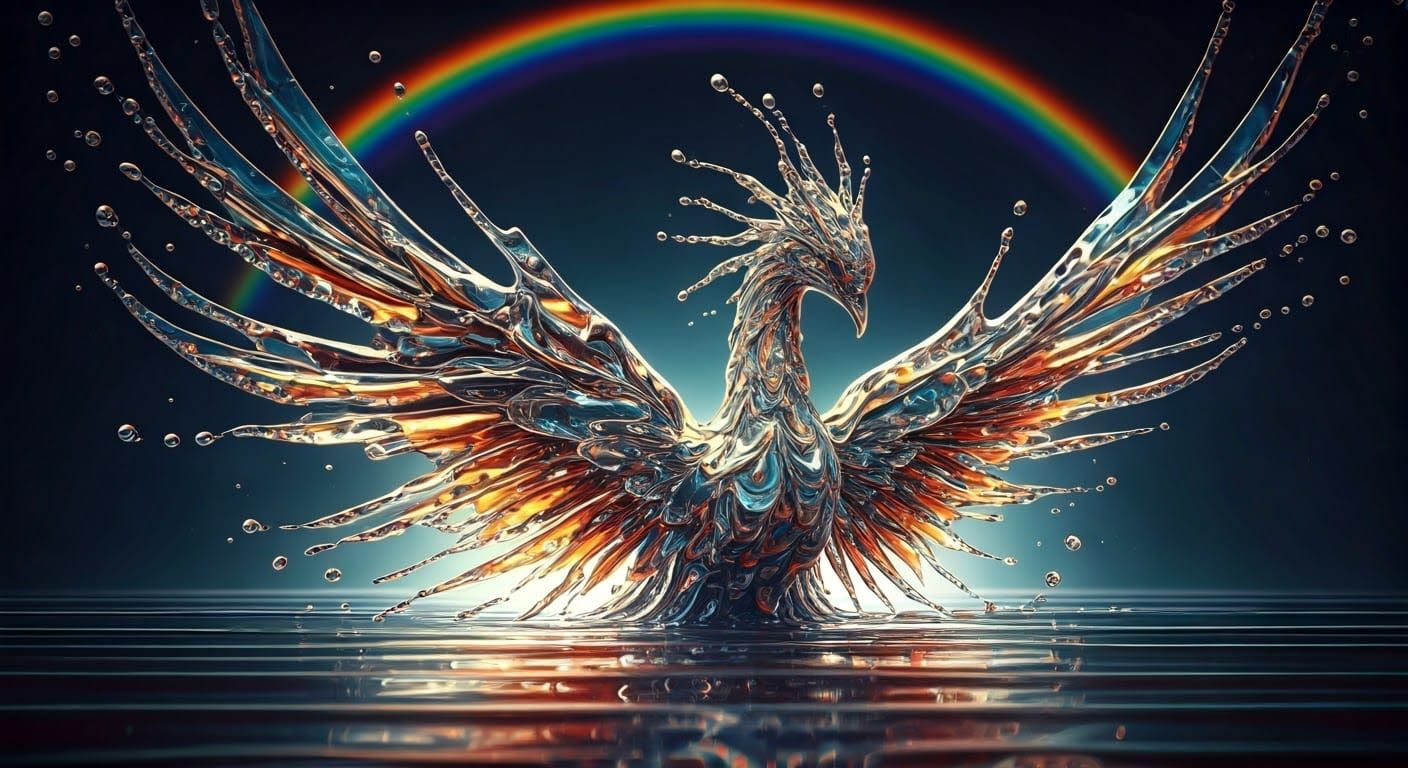 Crystalline Liquid Phoenix in Rainbow Light