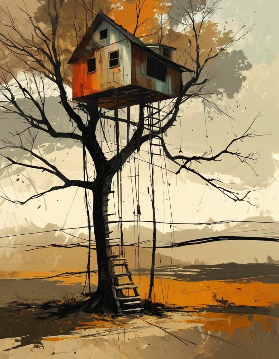 Abstract Treehouse Landscape by Russ Mills
