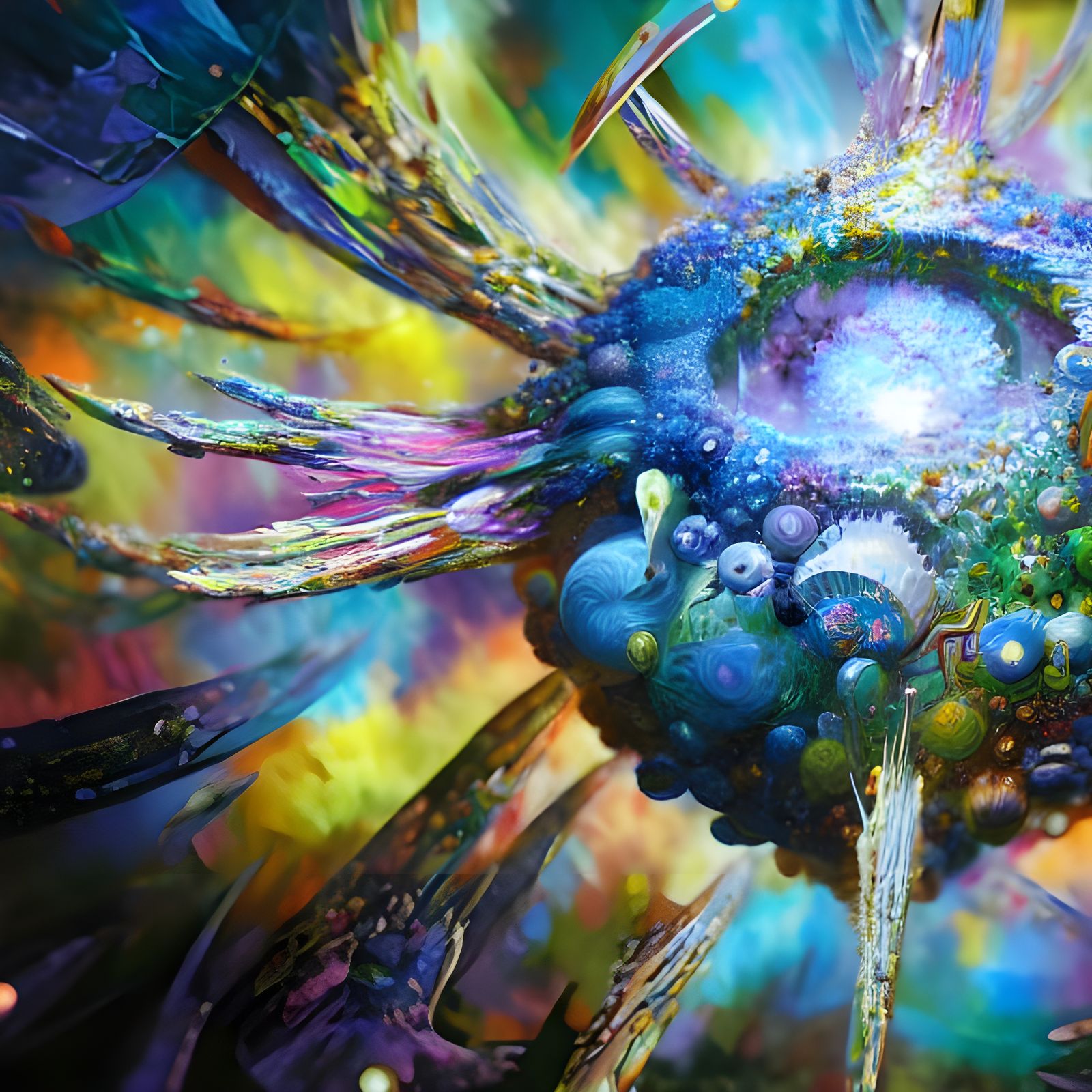 Intricate Geometric Abstract in Hyperreal Style