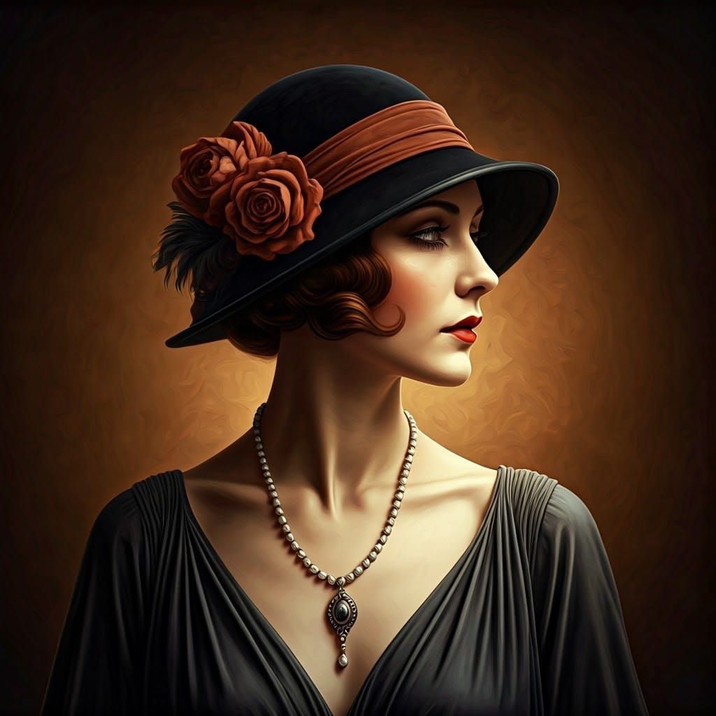 Glamorous Woman in 1920s Flapper Style