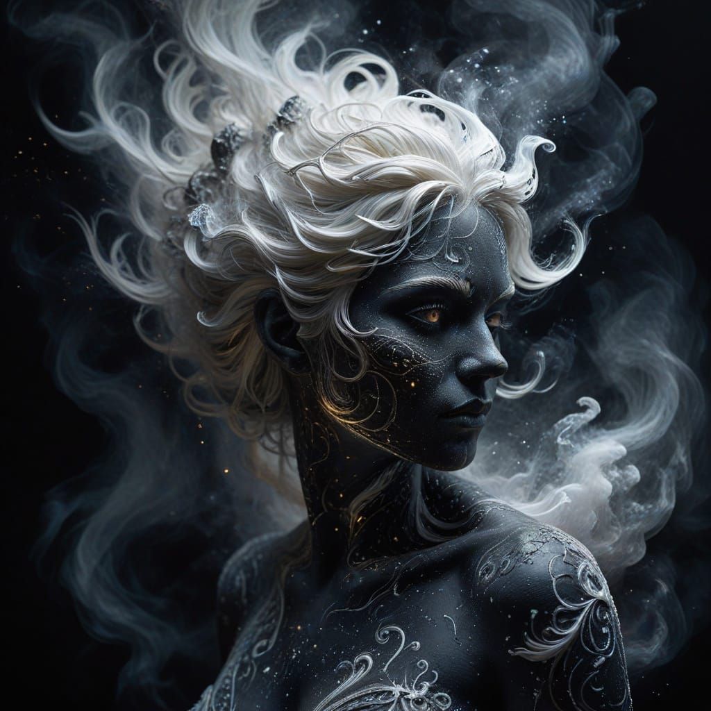 Mystical Being Portrait in Impasto Oil Painting